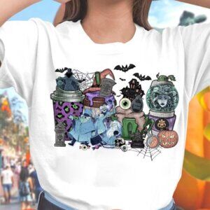 Haunted Mansion Spooky Coffee T-Shirt Halloween Horror Movie Graphic Fan Tee 90